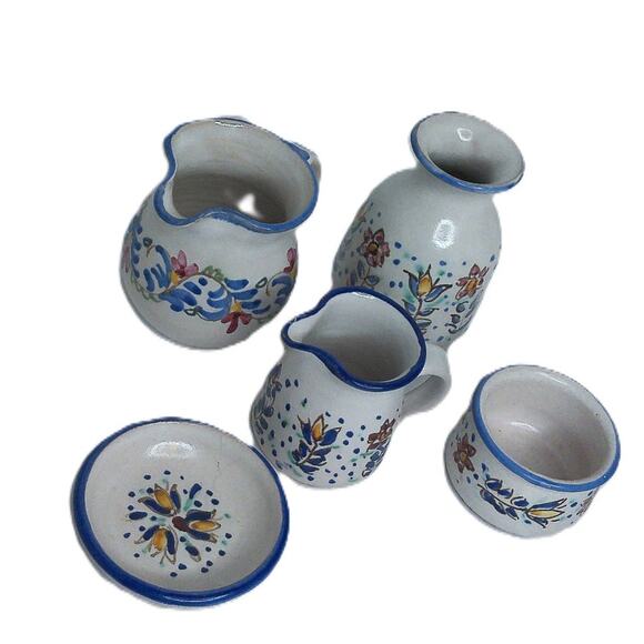 Vintage Berkshire Pottery Pitcher Jug Bowls Assorted SET OF 5 - Picture 2 of 8